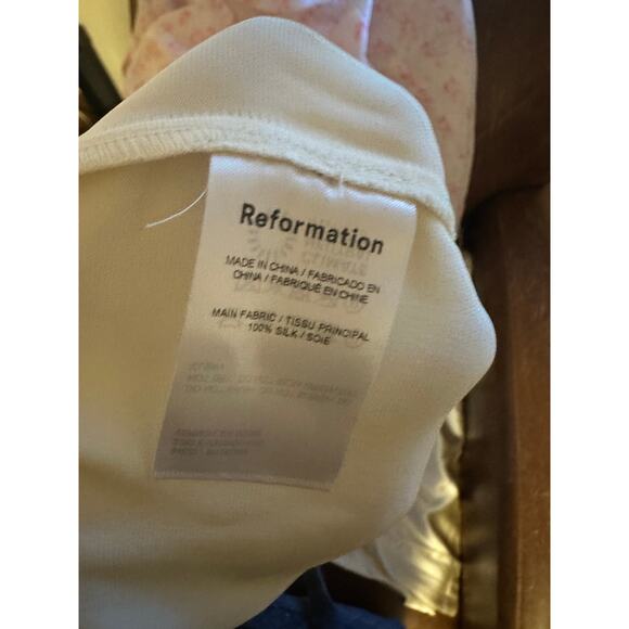 Reformation Madrid Silk Pant Top Set in Ivory NWT - Picture 4 of 6